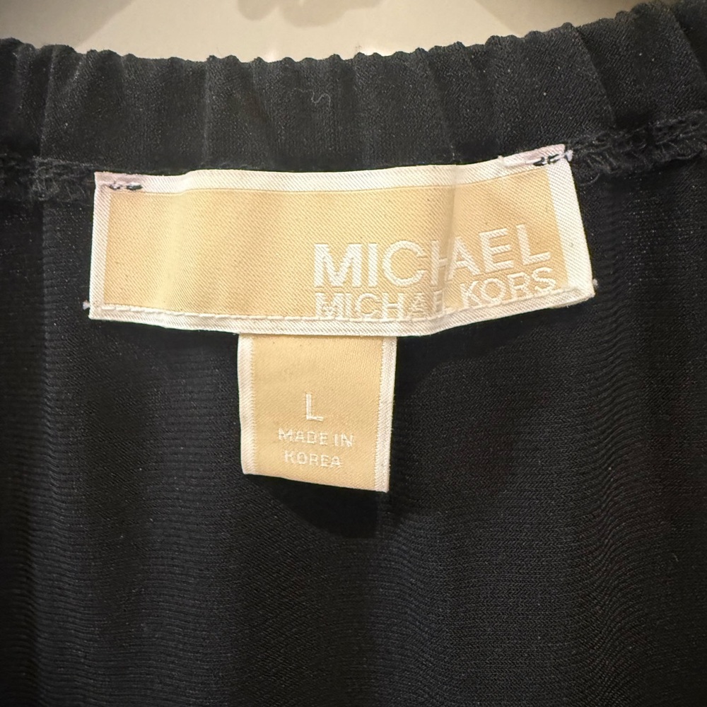 MICHAEL Michael Kors Black Blouse with Gold Chain Accent - Picture 3 of 4